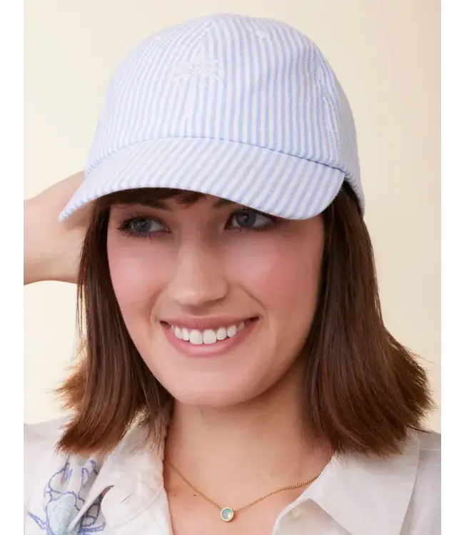 Spartina Baseball Hat Palm Tree/Blue Stripe