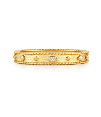 CAPUCINE DE WULF Berry Gem Hinged Bangle - Clear Cubic Zirconia