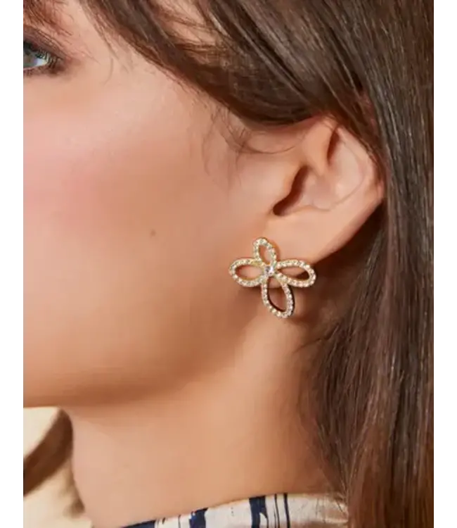 Spartina LOUISE FLOWER EARRINGS CRYSTAL