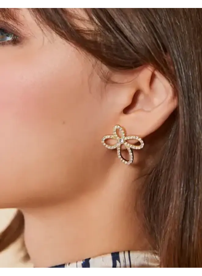 LOUISE FLOWER EARRINGS CRYSTAL