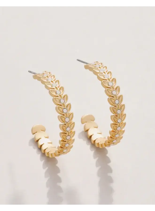 Parkwood Hoop Earrings 30mm White Opal