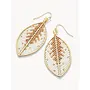 BITTY BEAD EARRINGS LEAVES CREAM