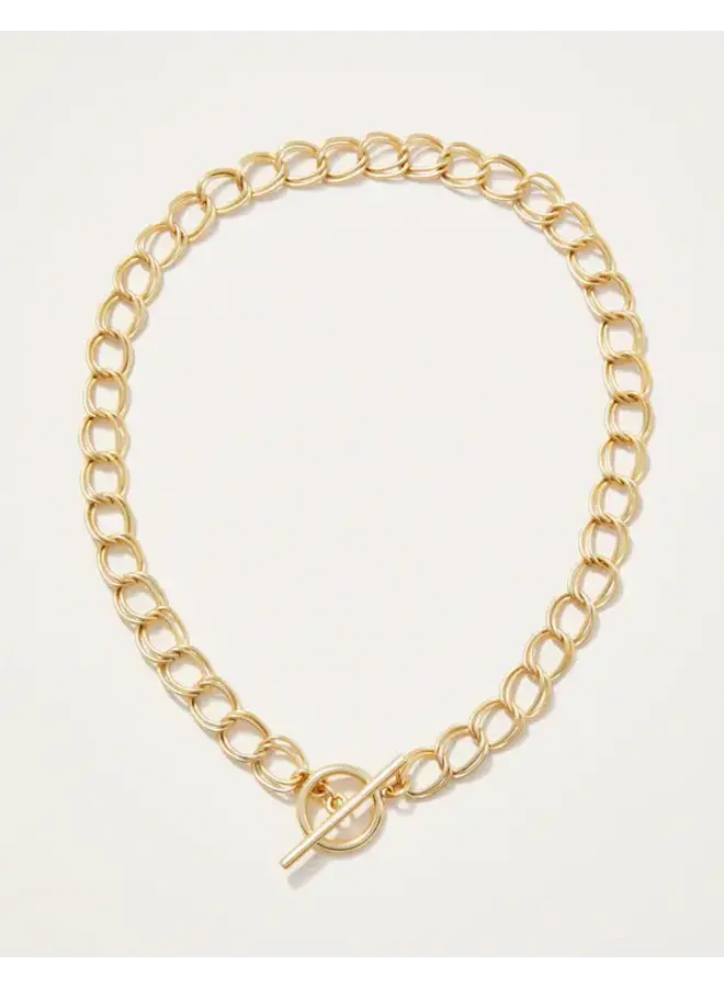 Everly Chain Toggle Necklace 17" Gold