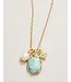 Coralie Charm Necklace 17"  Light Turquoise