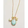 Coralie Charm Necklace 17" Light Turquoise