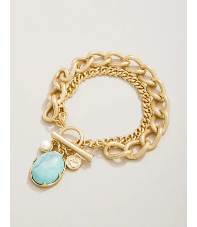 Spartina Coralie Toggle Bracelet  Light Turquoise