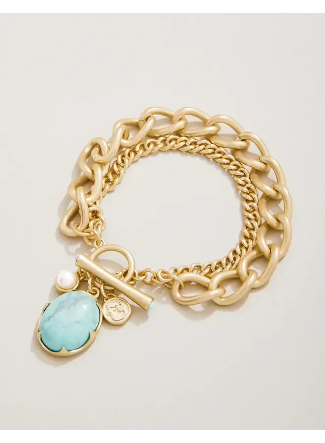 Coralie Toggle Bracelet Light Turquoise