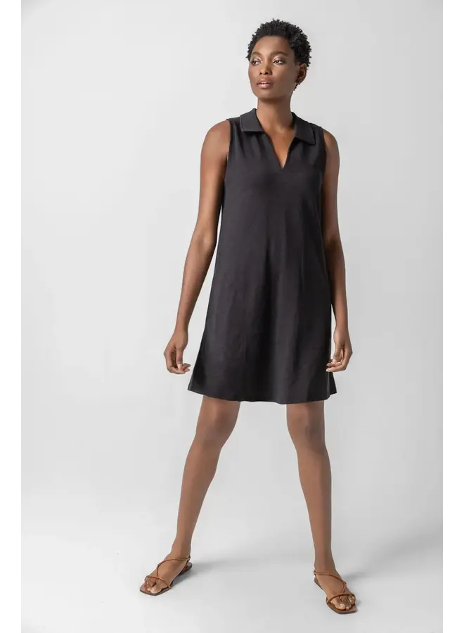 SLEEVELESS COLLARED DRESS