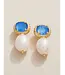 Karina Pearl Drop Earrings Blue