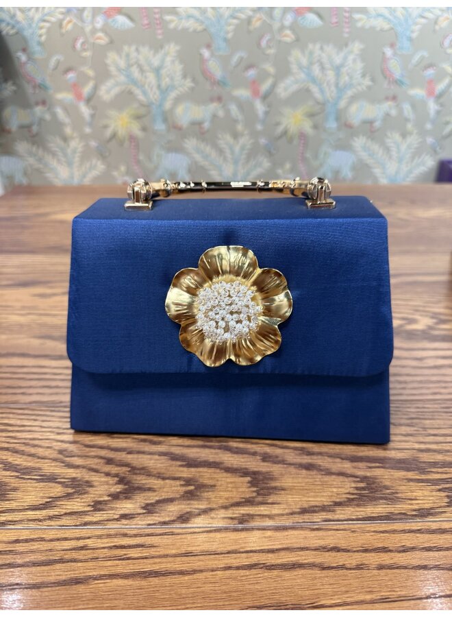 LULU NAVY - POPPY with PEARL POUF