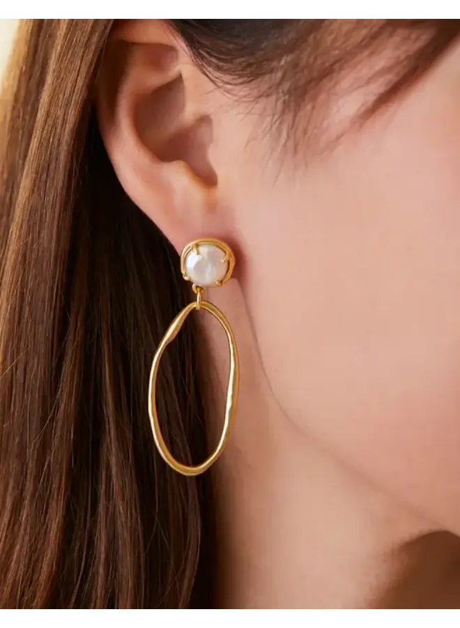 River Club Earrings Pearl