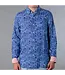 MENS LONG SLEEVE PRINTED LINEN SHIRT - ABSTRACT FISH