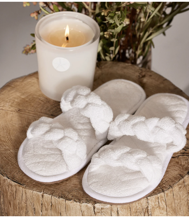 Barefoot Dreams TOWEL TERRY BRAIDED SLIPPER