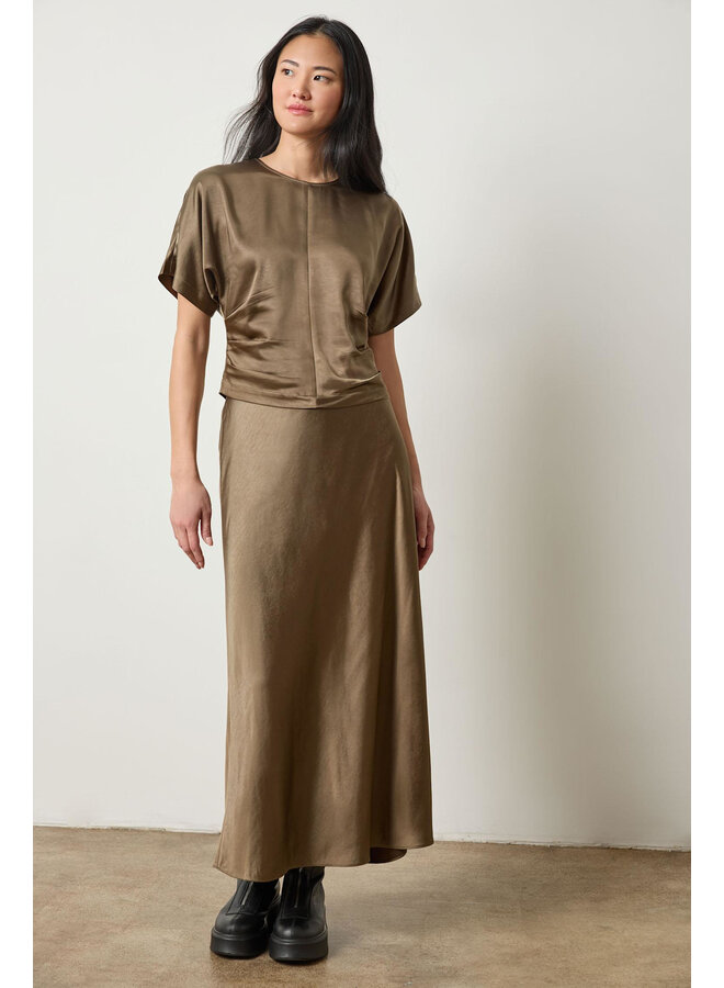 SATIN DOLMAN SHORT SLEEVE TOP