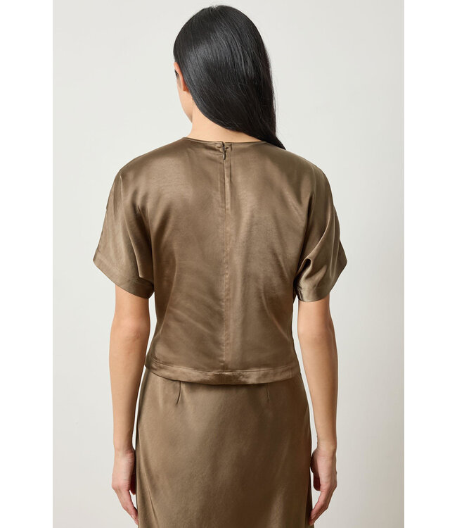SATIN DOLMAN SHORT SLEEVE TOP