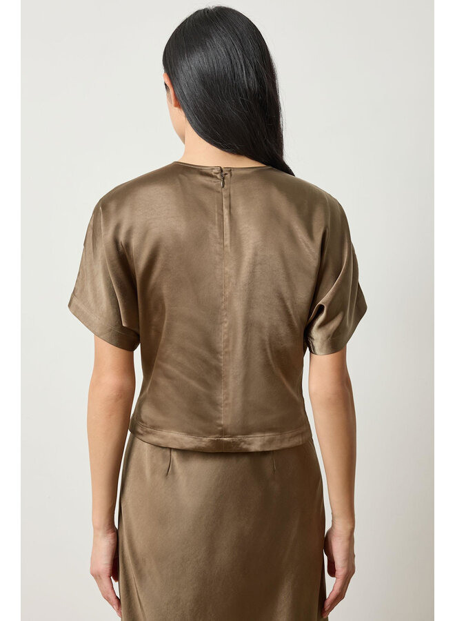 SATIN DOLMAN SHORT SLEEVE TOP