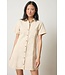 TWILL PANELED SHIRT DRESS