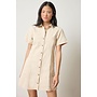 TWILL PANELED SHIRT DRESS