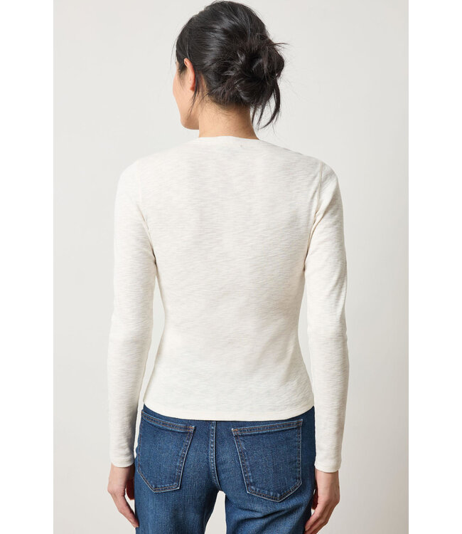 Lilla P RIB SLUB LONG SLEEVE V-NECK