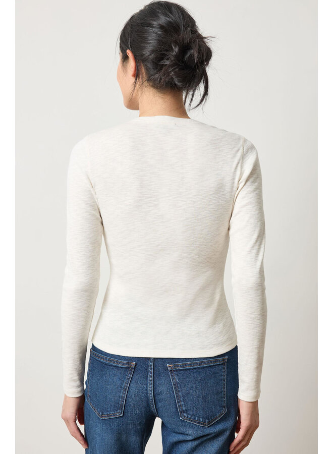 RIB SLUB LONG SLEEVE V-NECK