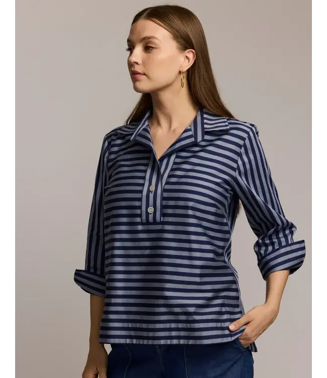 HINSON WU Aileen 3/4 Sleeve Classic Stripe Shirt