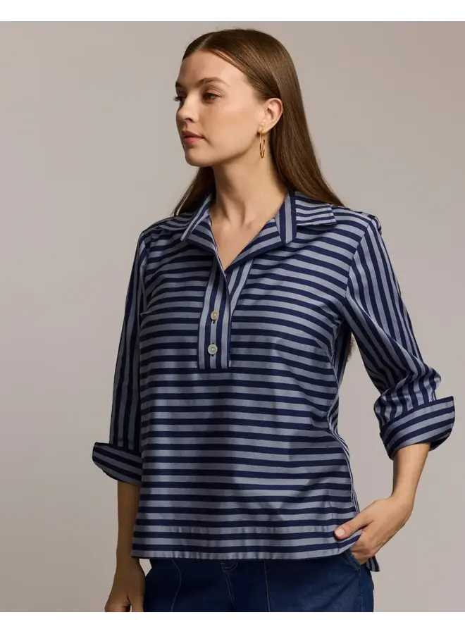 Aileen 3/4 Sleeve Classic Stripe Shirt