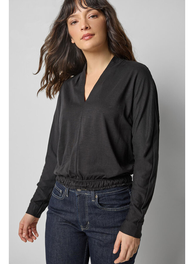 SHAWL COLLAR WEDGE TOP