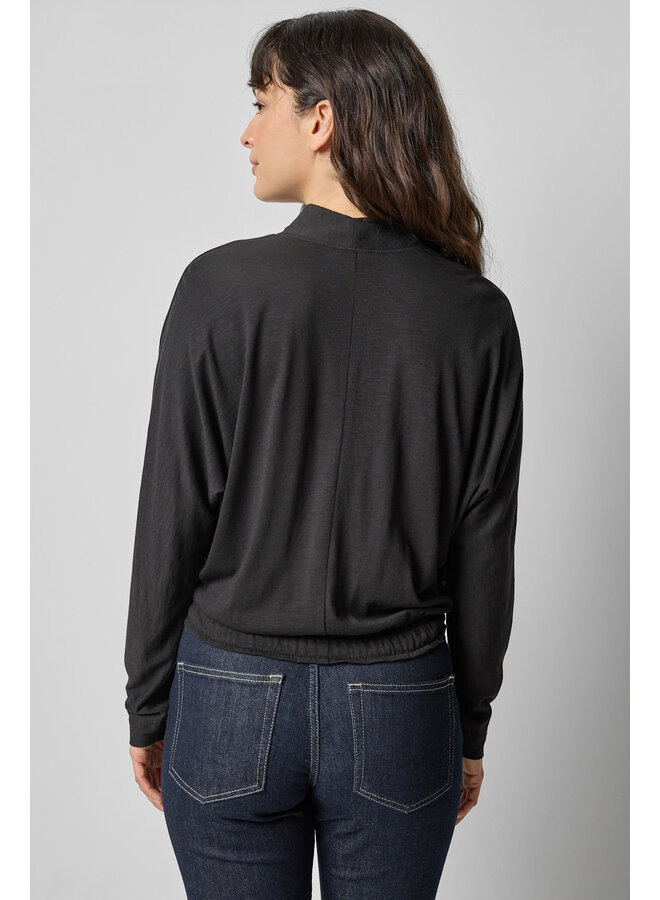 SHAWL COLLAR WEDGE TOP