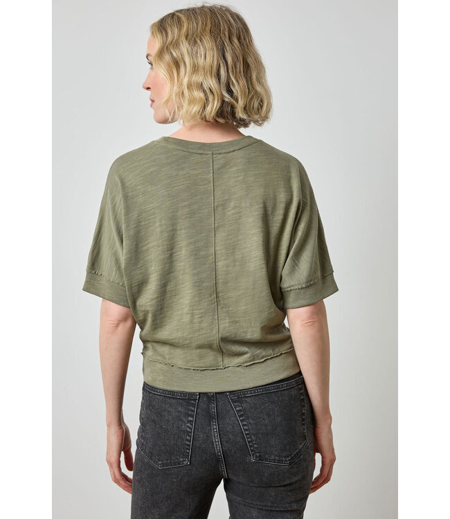 Lilla P Rib Trim Short Sleeve