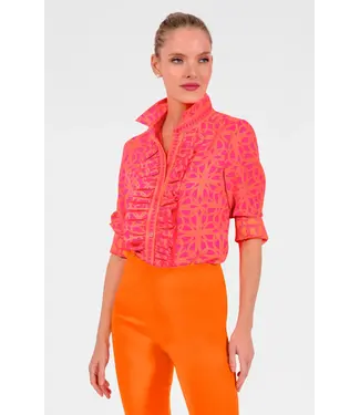 Gretchen Scott Ruffle Rumble Blouse - Ring Toss