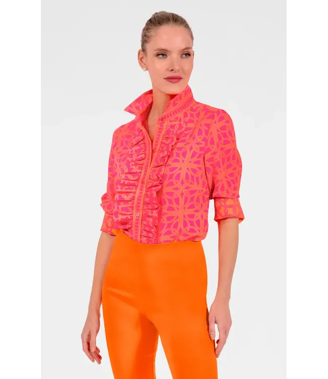 Gretchen Scott Ruffle Rumble Blouse - Ring Toss
