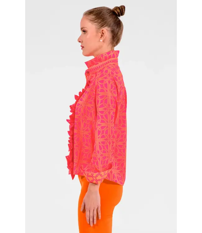 Gretchen Scott Ruffle Rumble Blouse - Ring Toss