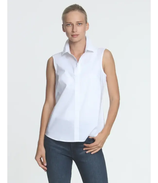 HINSON WU LIZETTE SLEEVELESS  WOVEN KNIT SHIRT