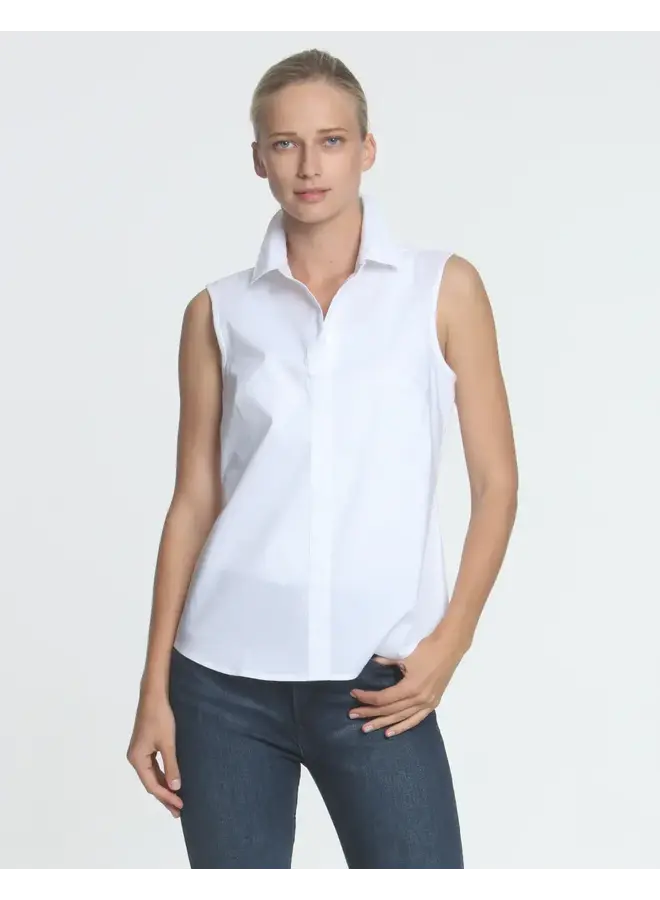 LIZETTE SLEEVELESS  WOVEN KNIT SHIRT