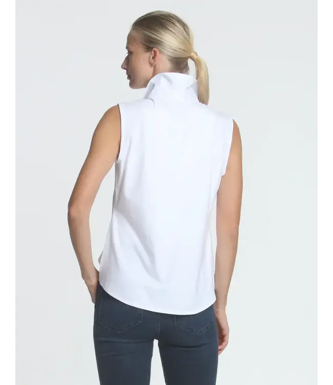 LIZETTE SLEEVELESS  WOVEN KNIT SHIRT