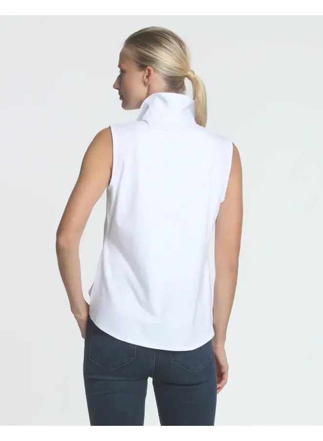 LIZETTE SLEEVELESS  WOVEN KNIT SHIRT