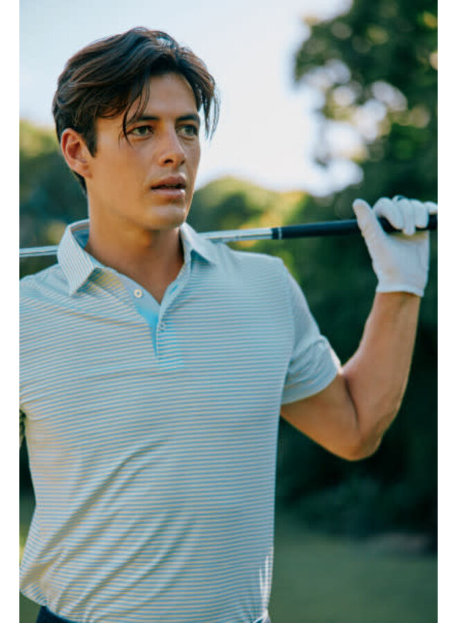 M SS Brrreeze Meadowbrook Stripe Polo