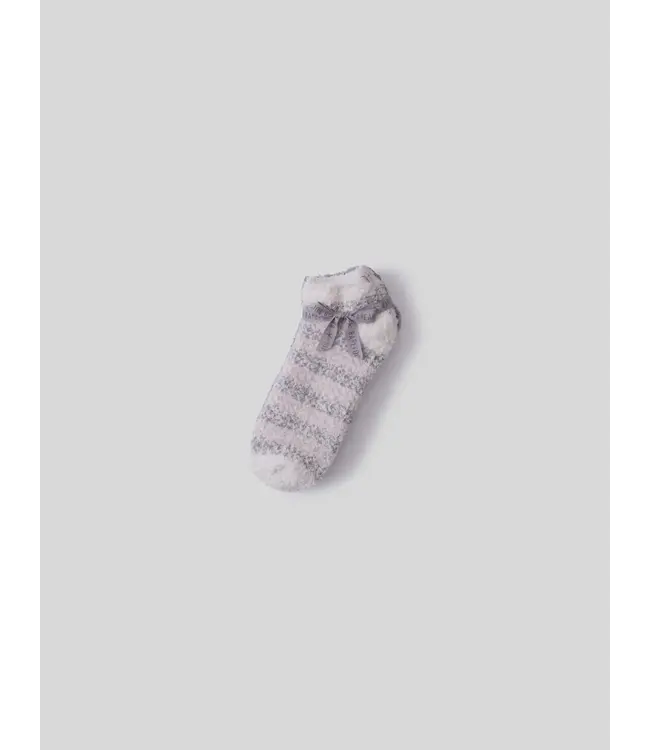 Barefoot Dreams CozyChic Heathered Stripe Ankle Sock Set ONE SIZE, DOVE GRAY MULTI
