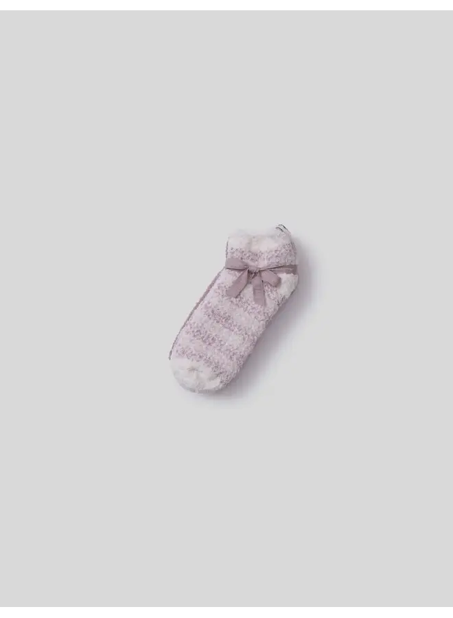 CozyChic Heathered Stripe Ankle Sock Set ONE SIZE, Teaberrry Multi