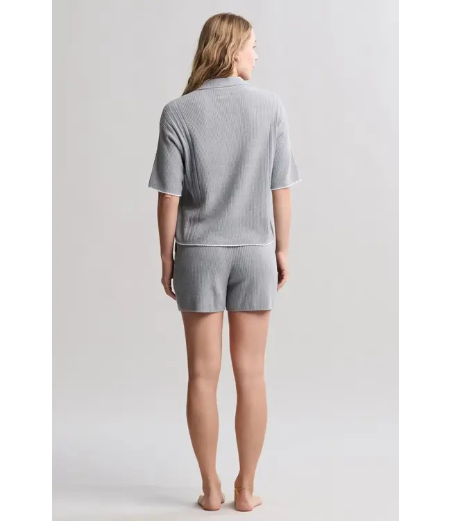 CCUL Contrast Scallop Short Sleeve Shirt and Short