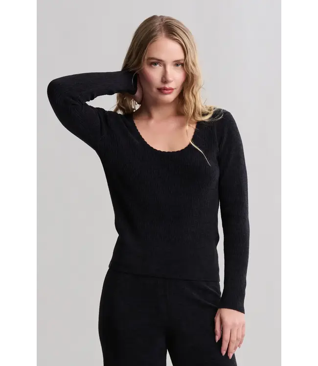 Barefoot Dreams CCUL Ribbed Scallop Scoop Neck