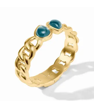 Julie Vos Dolce Hinge Bangle-Iridescent Montana Blue-OS