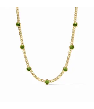 Julie Vos Dolce Delicate Station Necklace-Iridescent Palmetto Green
