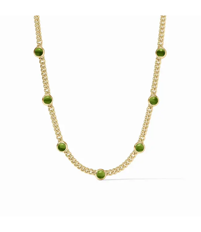 Julie Vos Dolce Delicate Station Necklace-Iridescent Palmetto Green