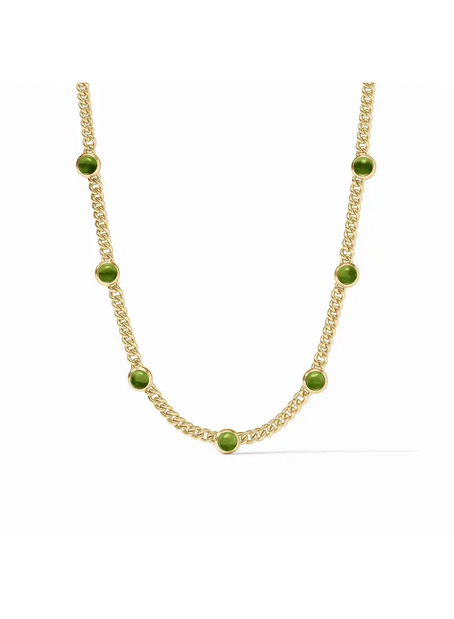 Dolce Delicate Station Necklace-Iridescent Palmetto Green