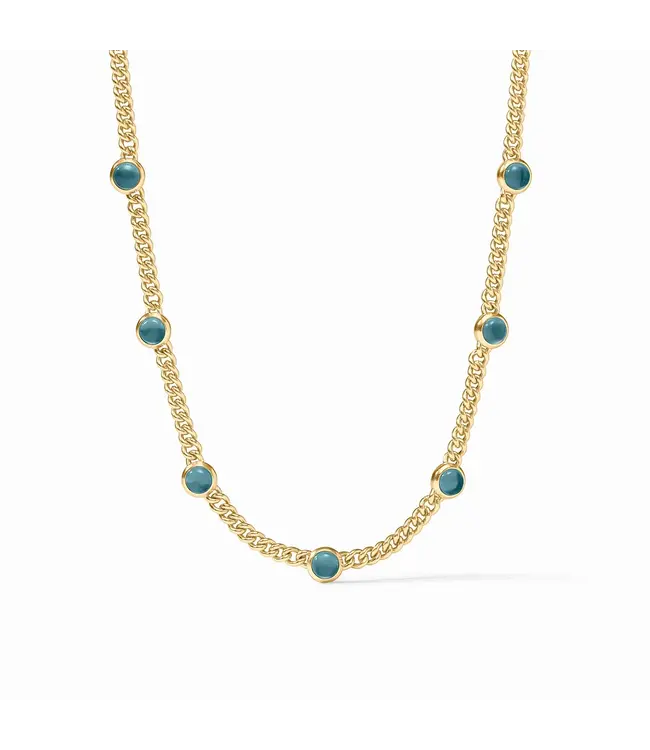 Dolce Delicate Station Necklace-Iridescent Montana Blue