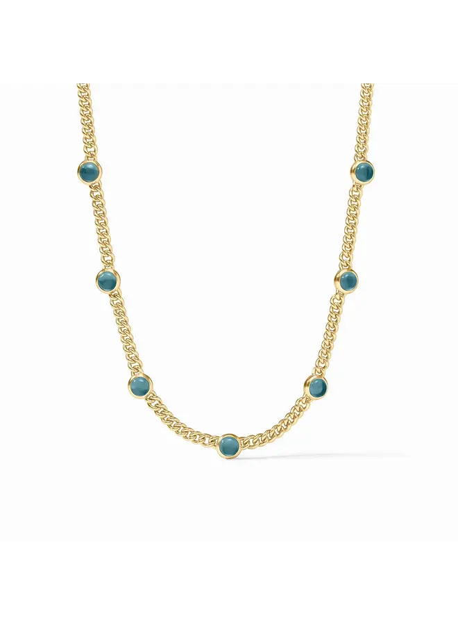 Dolce Delicate Station Necklace-Iridescent Montana Blue