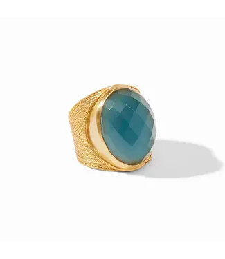 Julie Vos Verona Statement Ring-Iridescent Montana Blue size 8