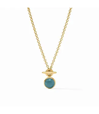 Julie Vos Solara Solitaire Necklace-Iridescent Montana Blue