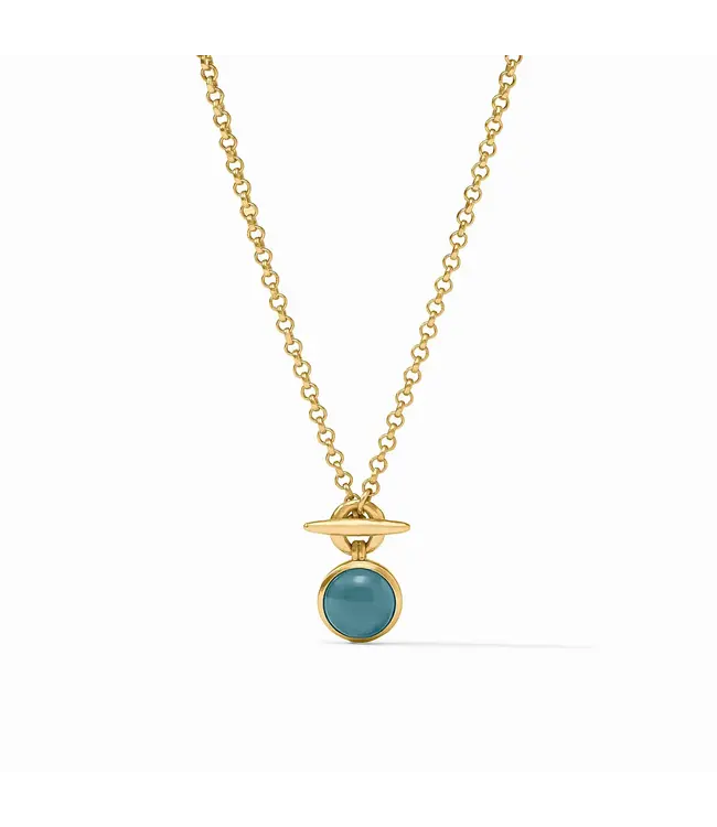 Julie Vos Solara Solitaire Necklace-Iridescent Montana Blue